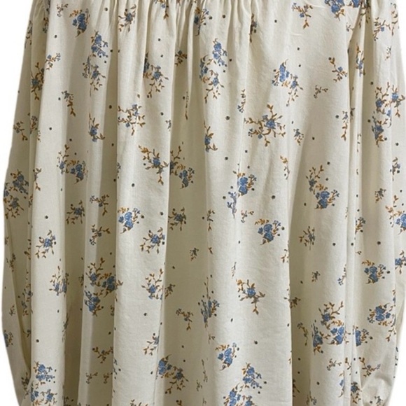 FREE PEOPLE Paloma Ivory Blue Floral Print Boho Long Sleeve Button Shirt Medium - Picture 15 of 15